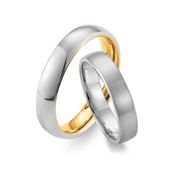 Plain lesbian and gay wedding rings in gold, palladium, and platinum