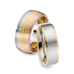 Gay rainbow and two-tone wedding rings perfect for gay and lesbian weddings