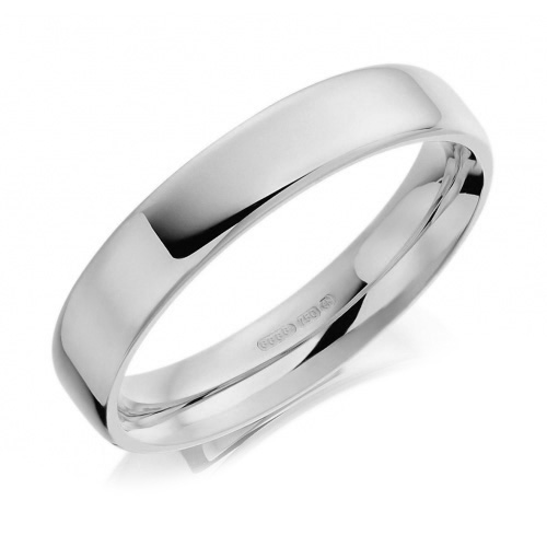 Flat Polished Soft Edged Wedding Ring 4mm