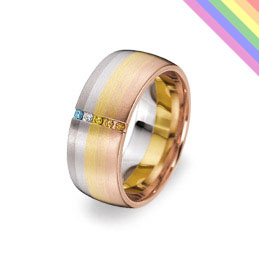 gay rainbow wedding ring