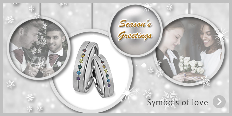 rainbow diamond engagement and wedding ring